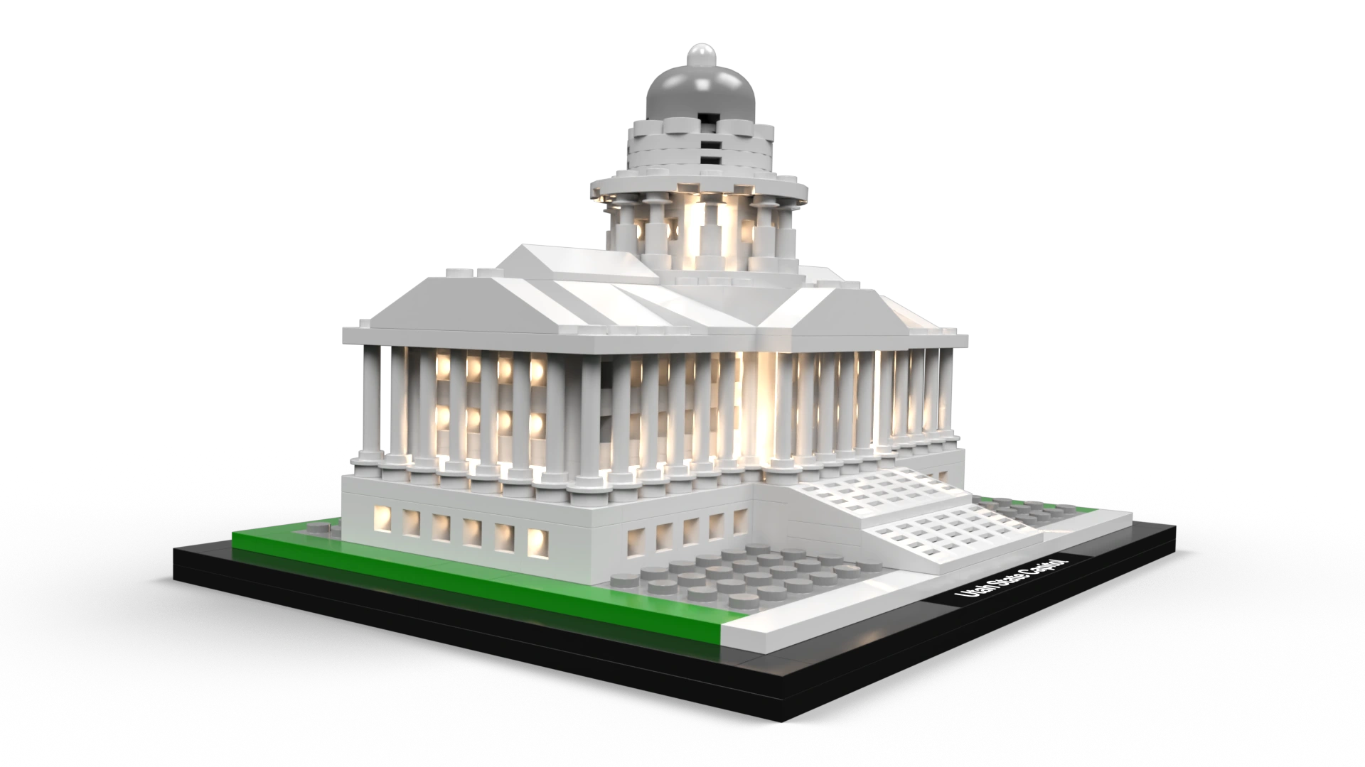 Original LEGO Capitol CAD model with a lit interior.